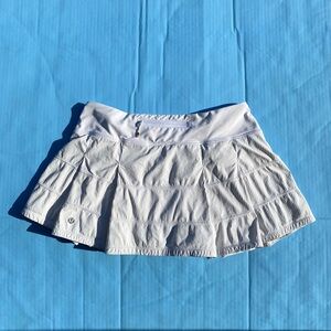 Lululemon White Textured Pace Rival Skort Size 8